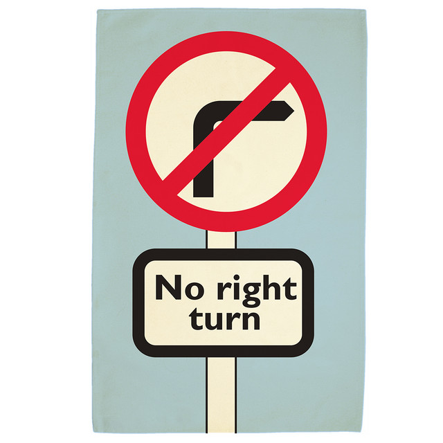 Road sign no right turn