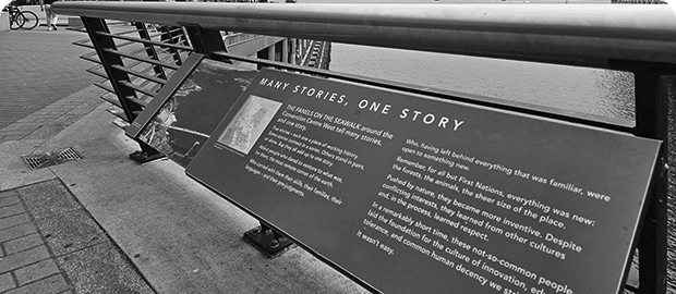 Plaque outside of the Vancouver Convention Centre